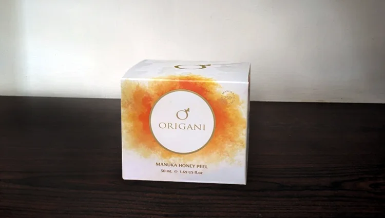 origani manuka honey peel packaging