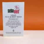 packaging of sebamed liquid face and body wash