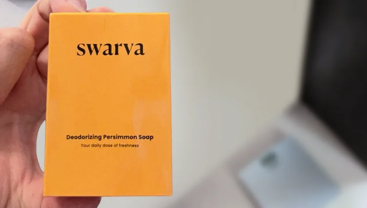 packaging of swarva persimmon soap